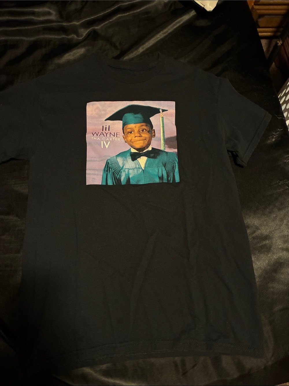 Spencer's Black Tee with Colorful Graduate Portrait Graphic